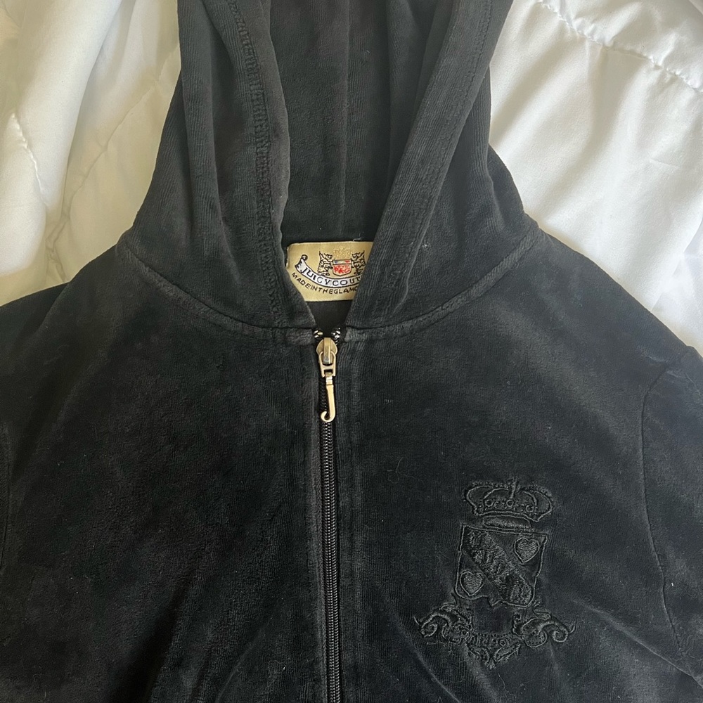 Vintage juicy couture velour black tracksuit jacket